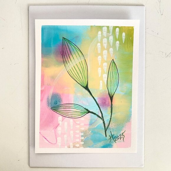 Soft Pitch Original Acrylic Painting 5x7in Frame Ready Wall or Desktop Art - Picture 3 of 4